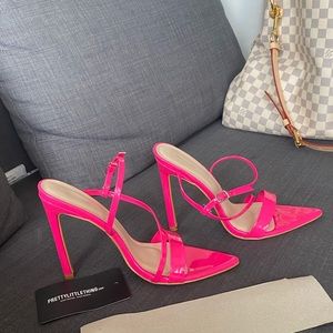 Pink neon point toe heels